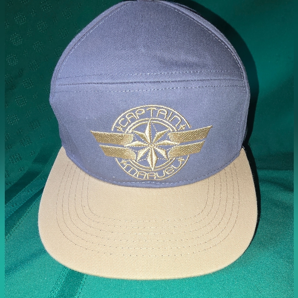 Captain Marvel Hat Spell Out Logo Movies Comic Book Snap Back Baseball Hat